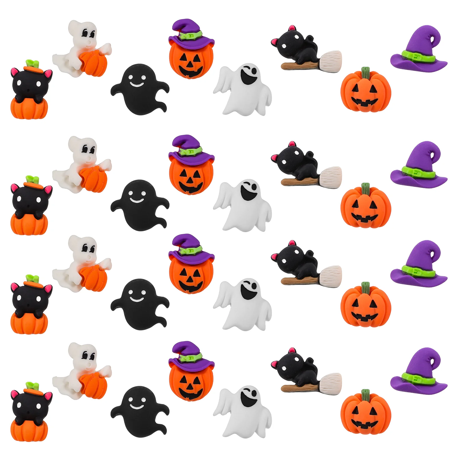 32 Pcs Pumpkin Black Cat Pin Decorative Push Pins Thumbtack Flat Tacks Board Wall Resin Office Fall for Kitchen