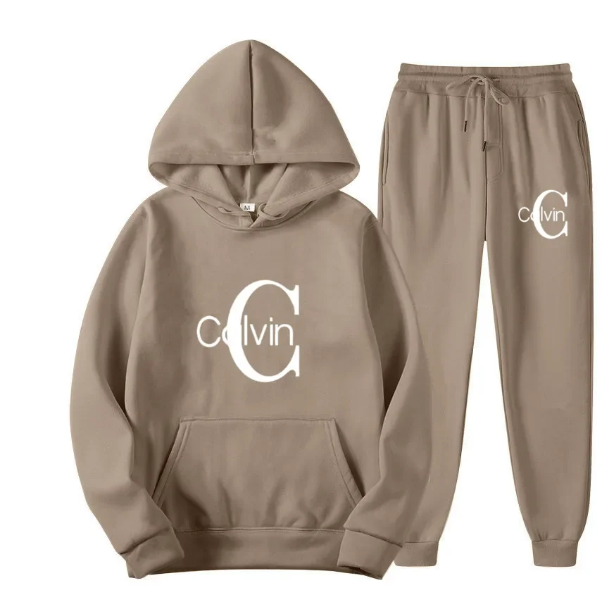 2025 New Men's Autumn and Winter Set Hoodie + Trousers Casual Sportswear Male Sports Brand Clothing Sportswear