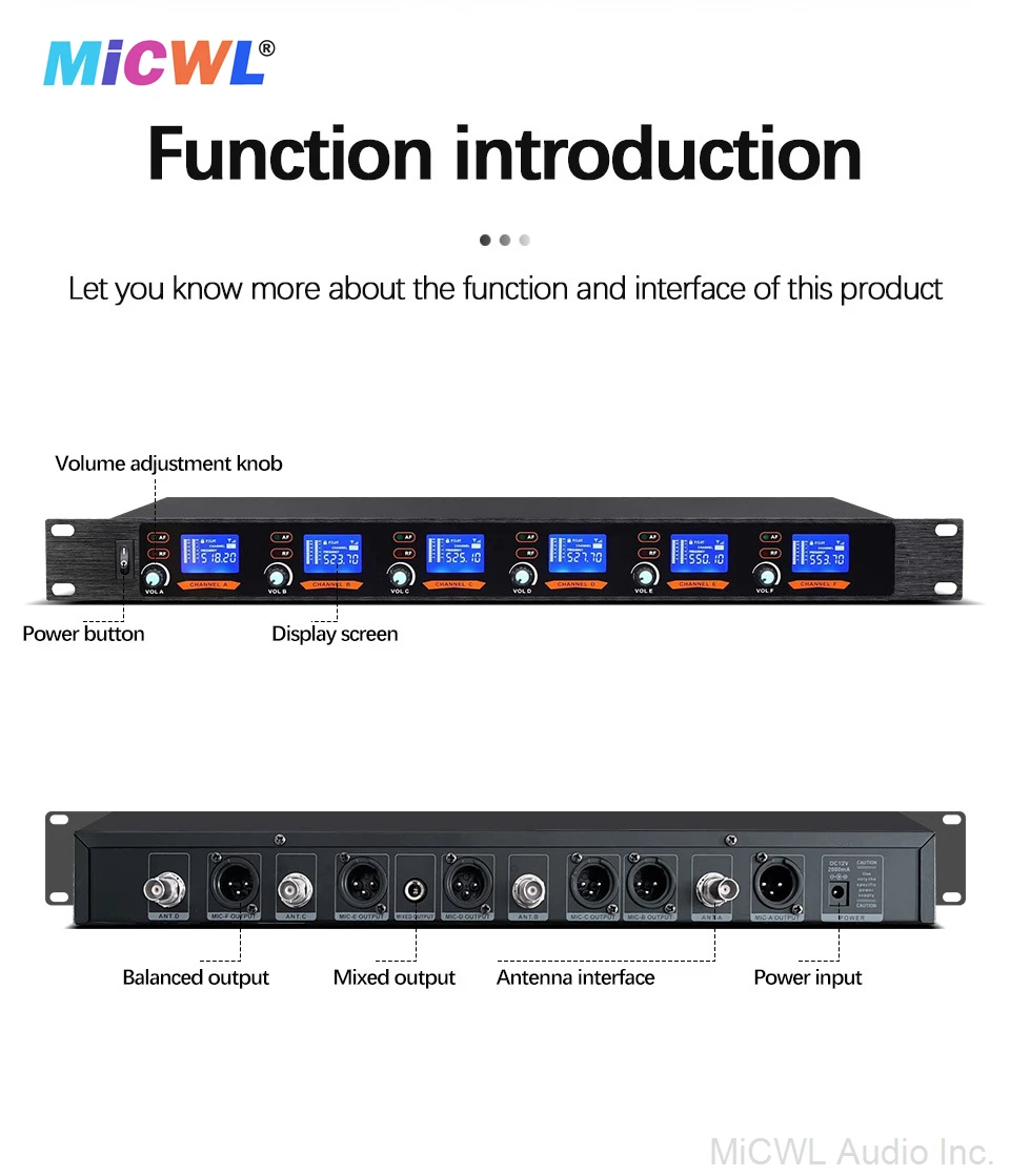 High-End SLX288 6 Channel Desktop 6 Gooseneck Digital Wireless Microphone Conference Meeting Room System Super Cardioid Table