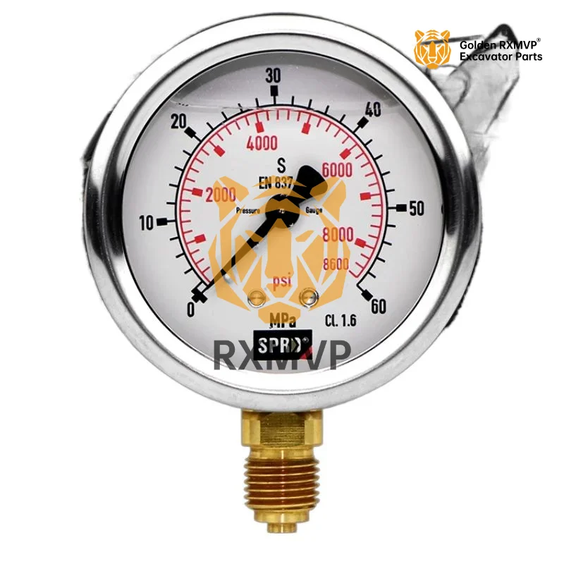 For Sprd Excavator Pressure Gauge Bracket Hydraulic Excavator Instrument High Pressure Gauge Oil Pressure Gauge Magnetic Fixed