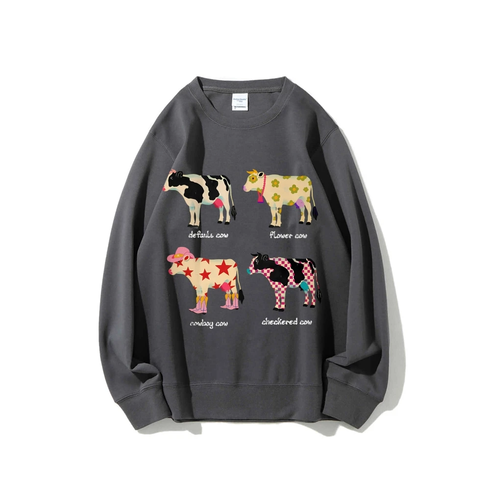 Unisex Dairy Cattle Printing Sweatshirt Oversized Multi Breed Cattle Animal Printing Animal Breeder Printing Workwear Hoodie