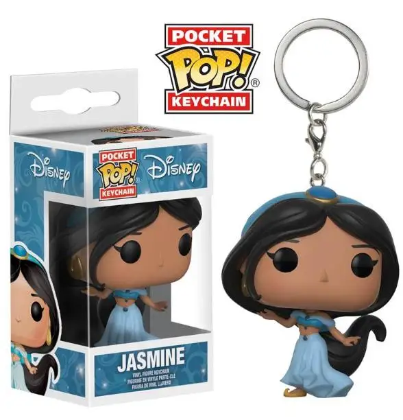 Funko pop Jasmine priness Keychain PVC Action Figure Collection Model Toys For Children birthday gift