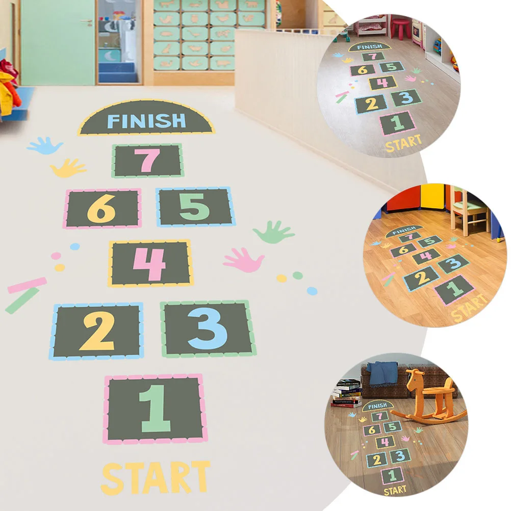 Number Hopscotch Game Floor Sticker Kids Room Decor Decal For Bedroom Living Room Playroom Kindergarten Educational