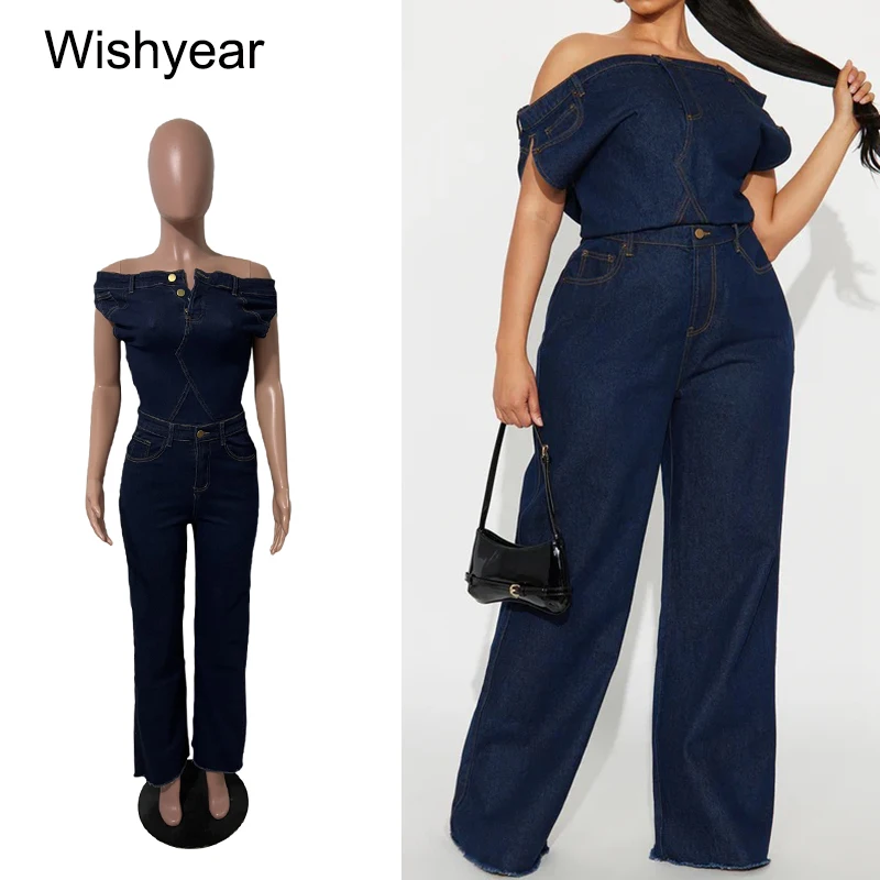 

Повседневный темно-синий джинсовый комбинезон без рукавов с открытыми плечами и пуговицами, прямой комбинезон, женские широкие брюки, джинсы, зимние комбинезоны, уличная одежда y2k