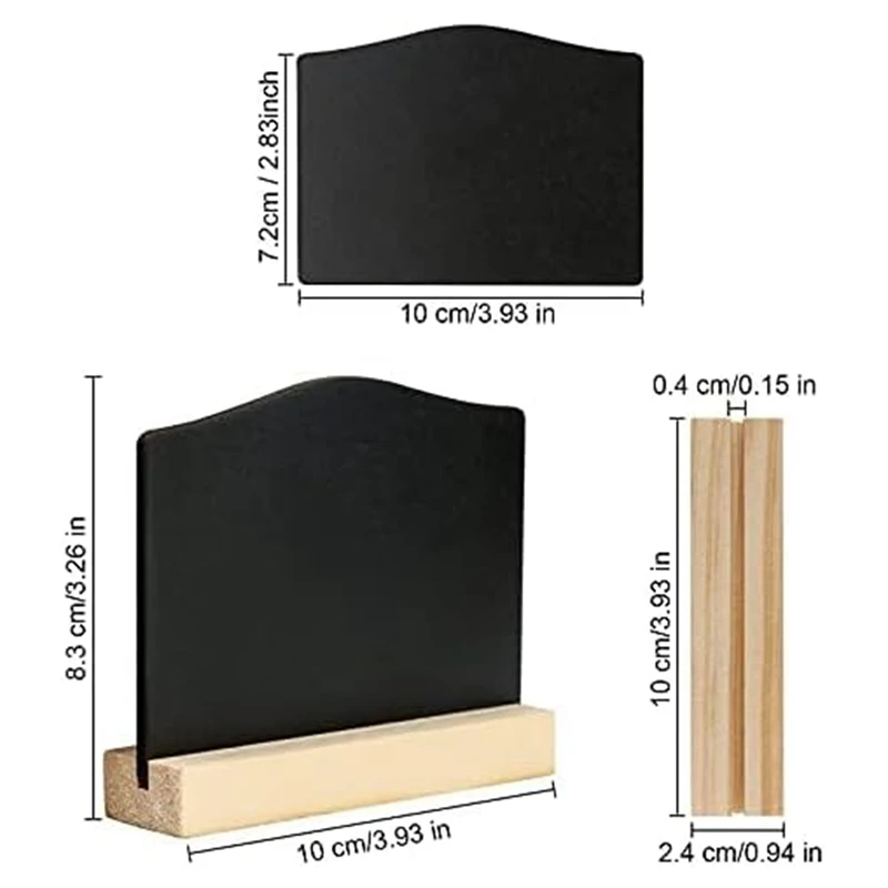 12PCS Mini Chalkboard Signs Kitchen Notes Chalk Boards Small Blackboard Message Tabletop Board With Stands 10X7.2Cm