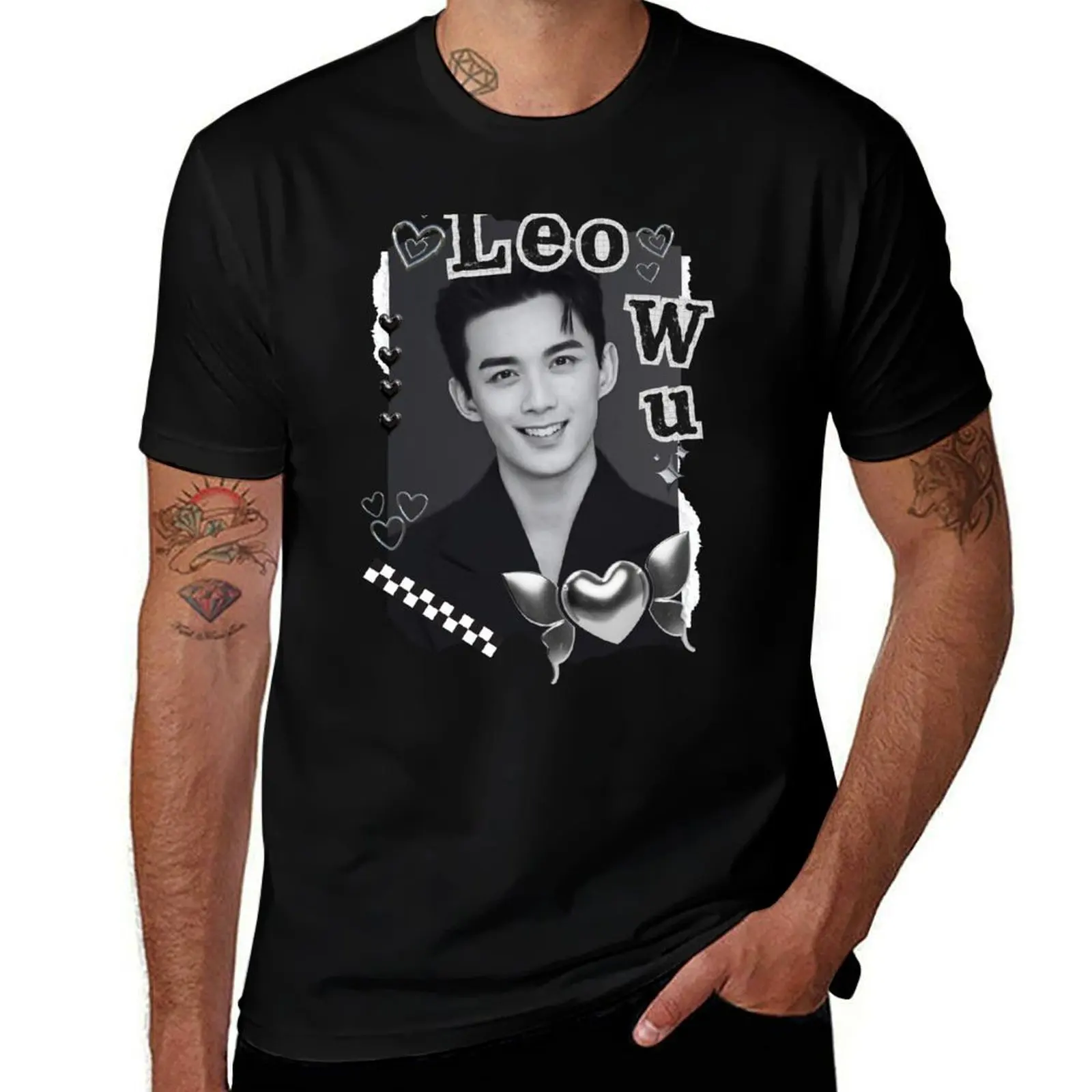 

Wu Lei C-Drama Actor Black and White Collage Design T-Shirt anime tshirt T-Shirt