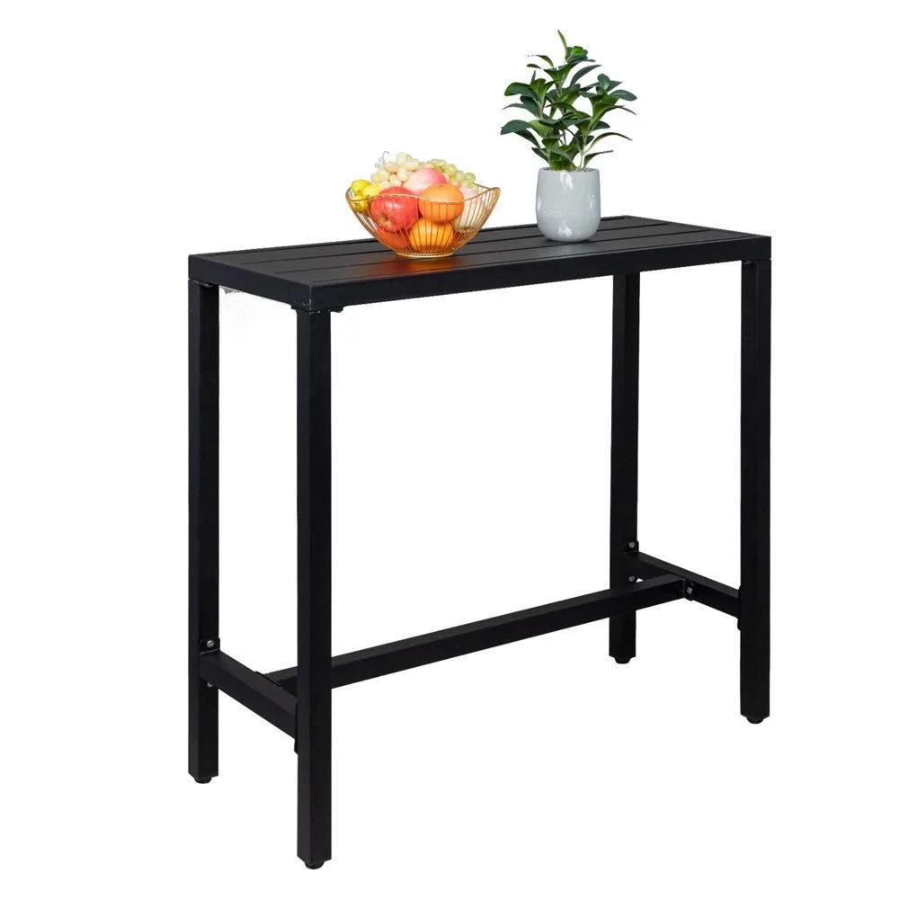 

37" H Outdoor Bar Table Metal Bistro Table Patio Bar Table W/ Adjustment Knob
