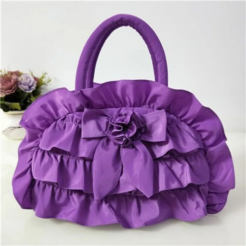 Handmade Sewing Boutique Women Bag Exquisite Flower Bag Mori Girl Artistic Casual Cloth Bag Mother Bag Handbag