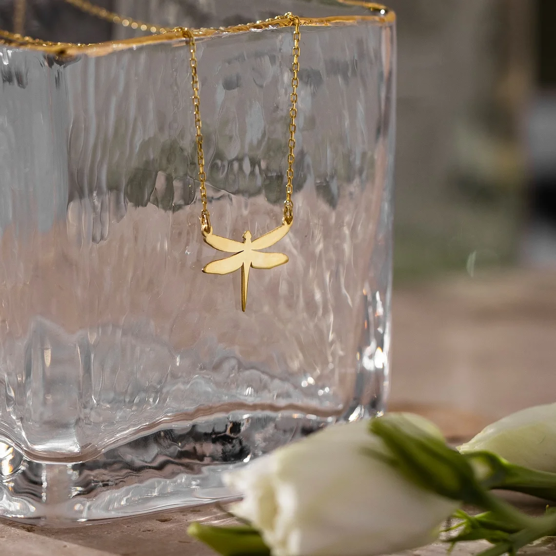 Stainless Steel Necklaces Dragonfly Pendants Chain Choker Jewellery Fashion Necklace For Women Jewelry Wedding Party Friends