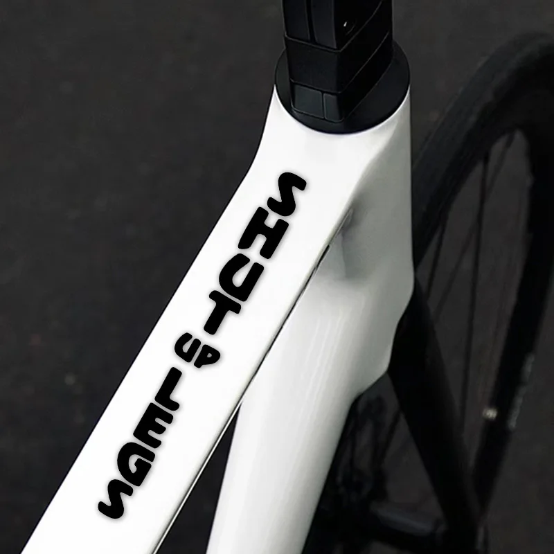

1 pc Bicycle Frame Sticker - For scratch resistant, outdoor riding, text design, PET material, color mixing, bicycle accessories
