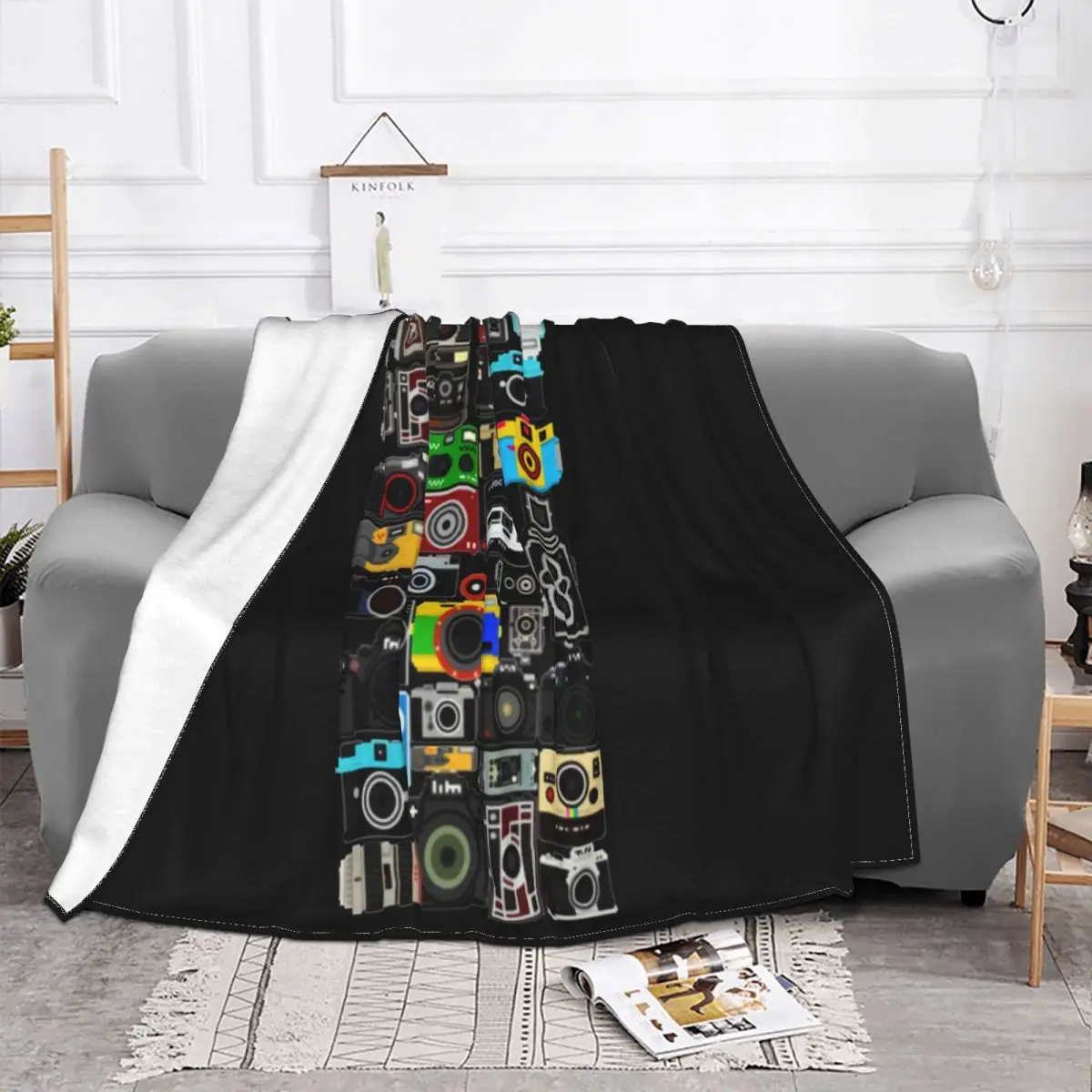 S Fashion 2020 Men Cameras Cotton Picture Shoot Nice S Comical New Brand Fresh Design Man Throw Blanket