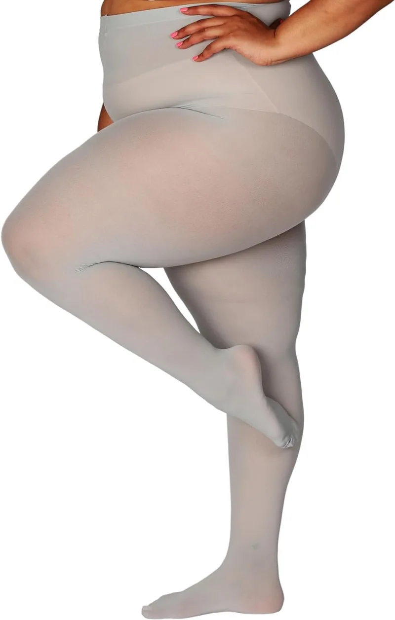 XL-7XL Plus Size Tights Semi Opaque Control Top High Waist Stockings Nylons Pantyhose for Women