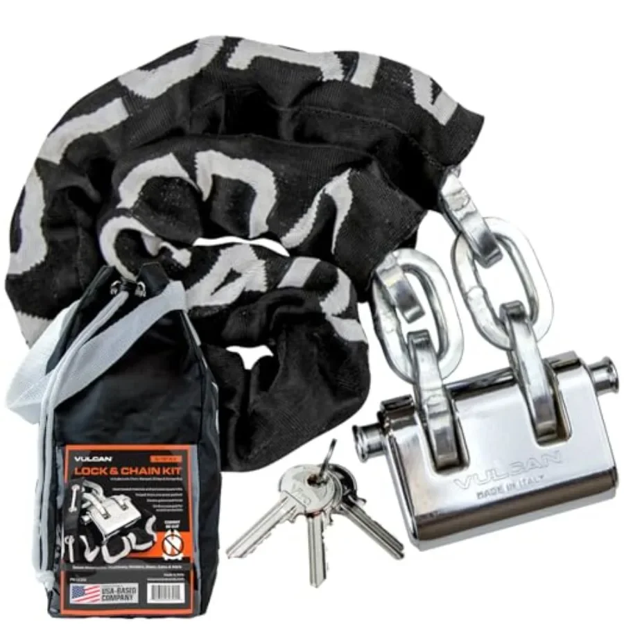 

Security Chain and Lock Kit for HighSecurity Applications Premium CaseHardened Steel Construction 5 16 Inch Diameter x 3 Feet L