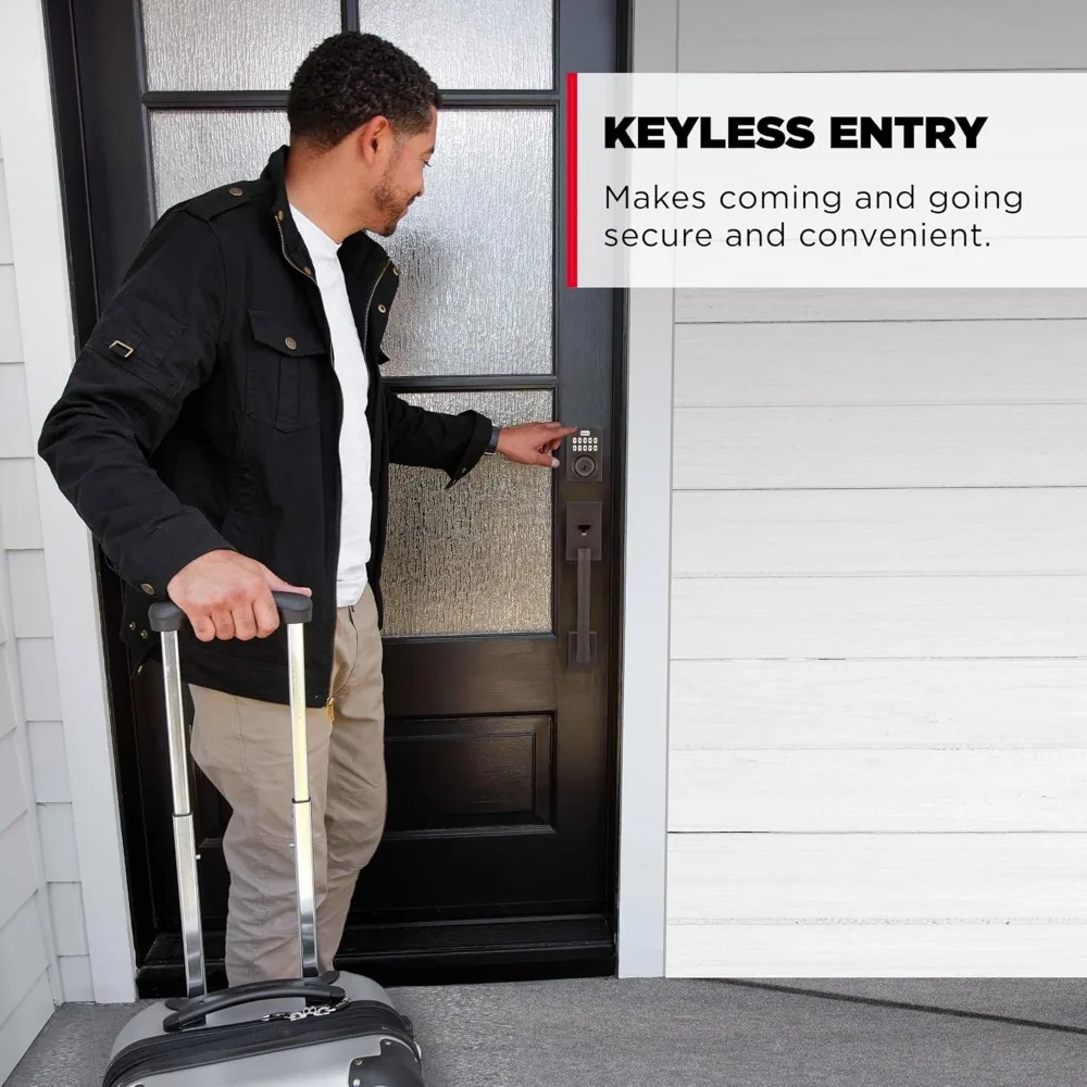 HomeConnect 620 Z-Wave Long Range Enabled Keypad Smart Lock Convenient Keyless Entry, Customizable User Codes, Ring Alarm Compa