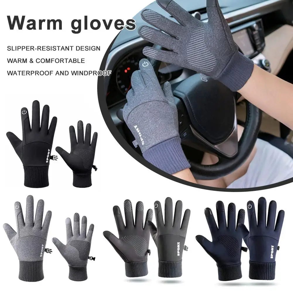 Winter Outdoor Sports Running Glove Warm Screen Gym Fitness Full Finger Gloves For Men Women R7g2