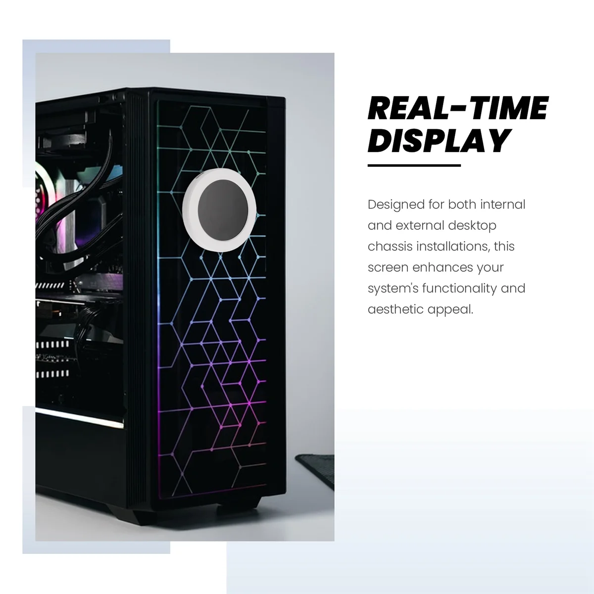 Kit Layar Tampilan 2.1 Inci Baru Monitor Suhu CPU LCD Tampilan Suhu Waktu Nyata dengan Lampu Latar Super Terang untuk PC Putih