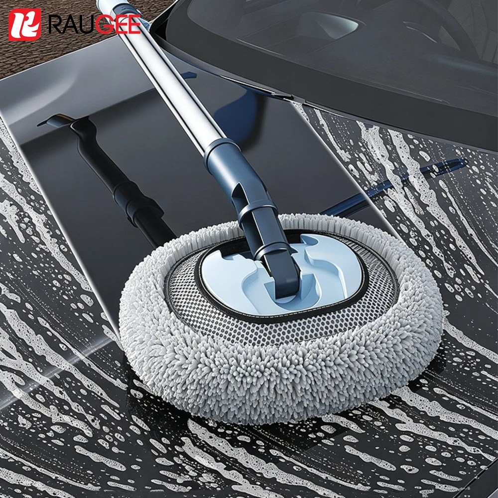 Escova de Lavagem de Carro com Cabo Telescópico, Mop de Limpeza de Carro Multiuso, Escova de Cabelo Macio Universal para Lavagem de Janelas, Acessórios Automotivos