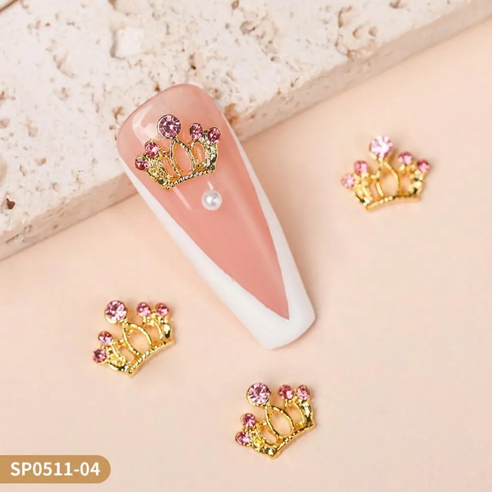 Diy zdobienie paznokci z rodziną Rhinestone ozdoby do paznokci złota korona biżuteria do Manicure rzemiosła 10 szt. Akcesoria do paznokci Rhinestone