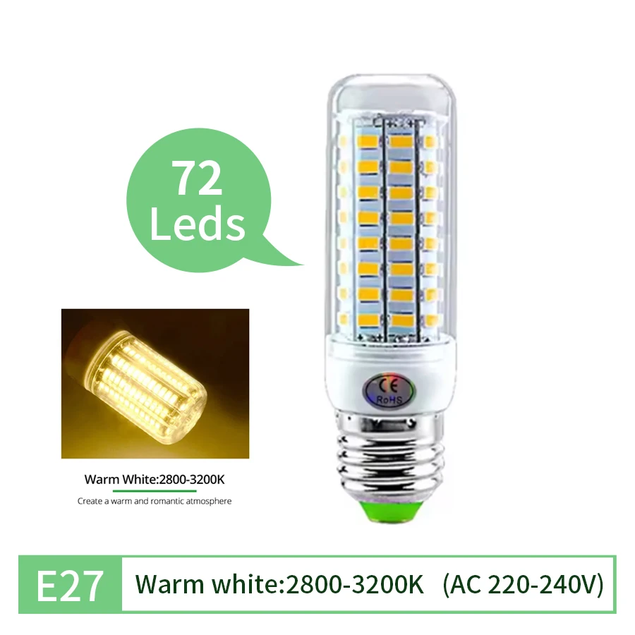 E27 LED Lamp E14 LED Maïs Lamp SMD5730 220 V Maïs Gloeilampen 72 96 LEDs Lamparas LED Kroonluchter Voor home Decor Ampul Led Licht - afbeelding 1