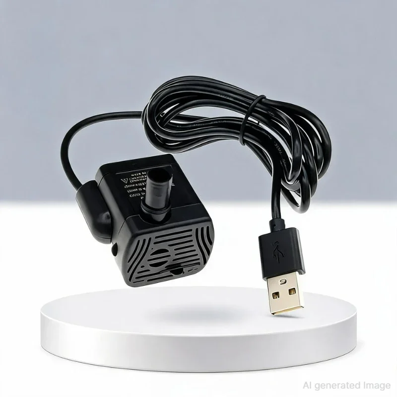 1 pompa per acqua, alimentazione USB 5V, 3W, DC 5,5V-12V, mini pompa solare sommergibile per acquari, fontane e laghetti.