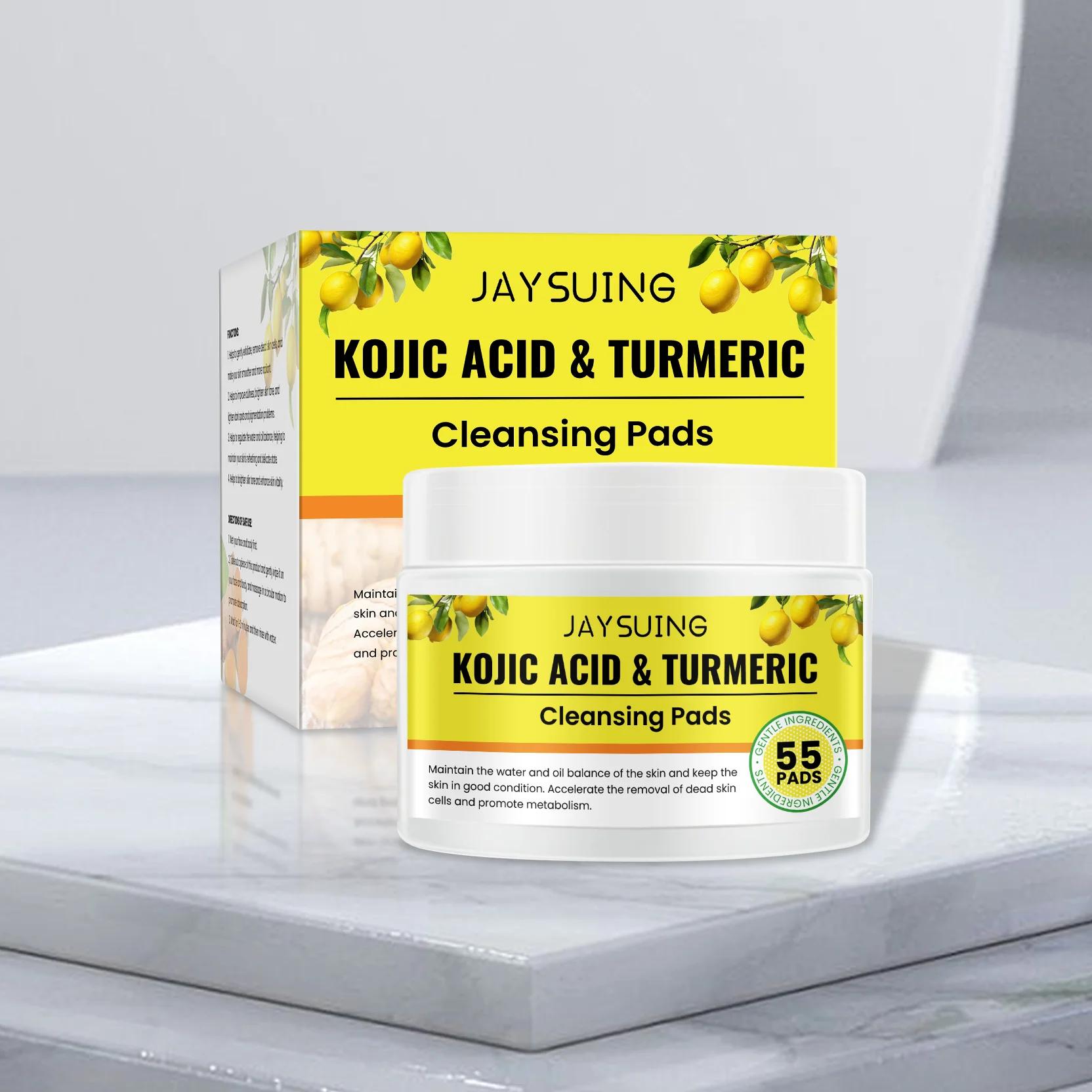 

Turmeric Kojic Acid Cleansing Pads Exfoliating Cotton Rounds Dark Spots Brightening Skin Hydrate Acne Treatment Face Scrub Pads
