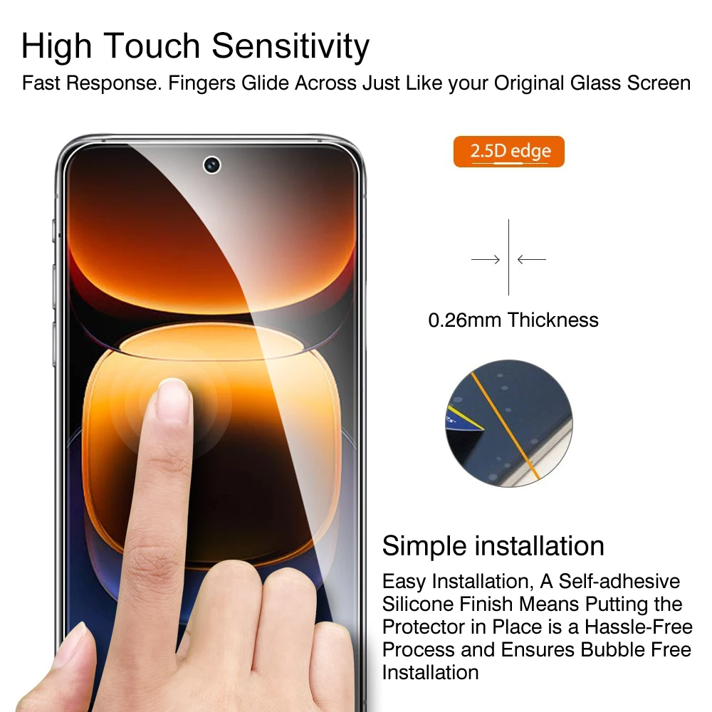 2pcs tempered glass For vivo iQOO 12 2023 High definition Prevent scratching screen protector iQOO12 iq12 6.78 inches V2307A