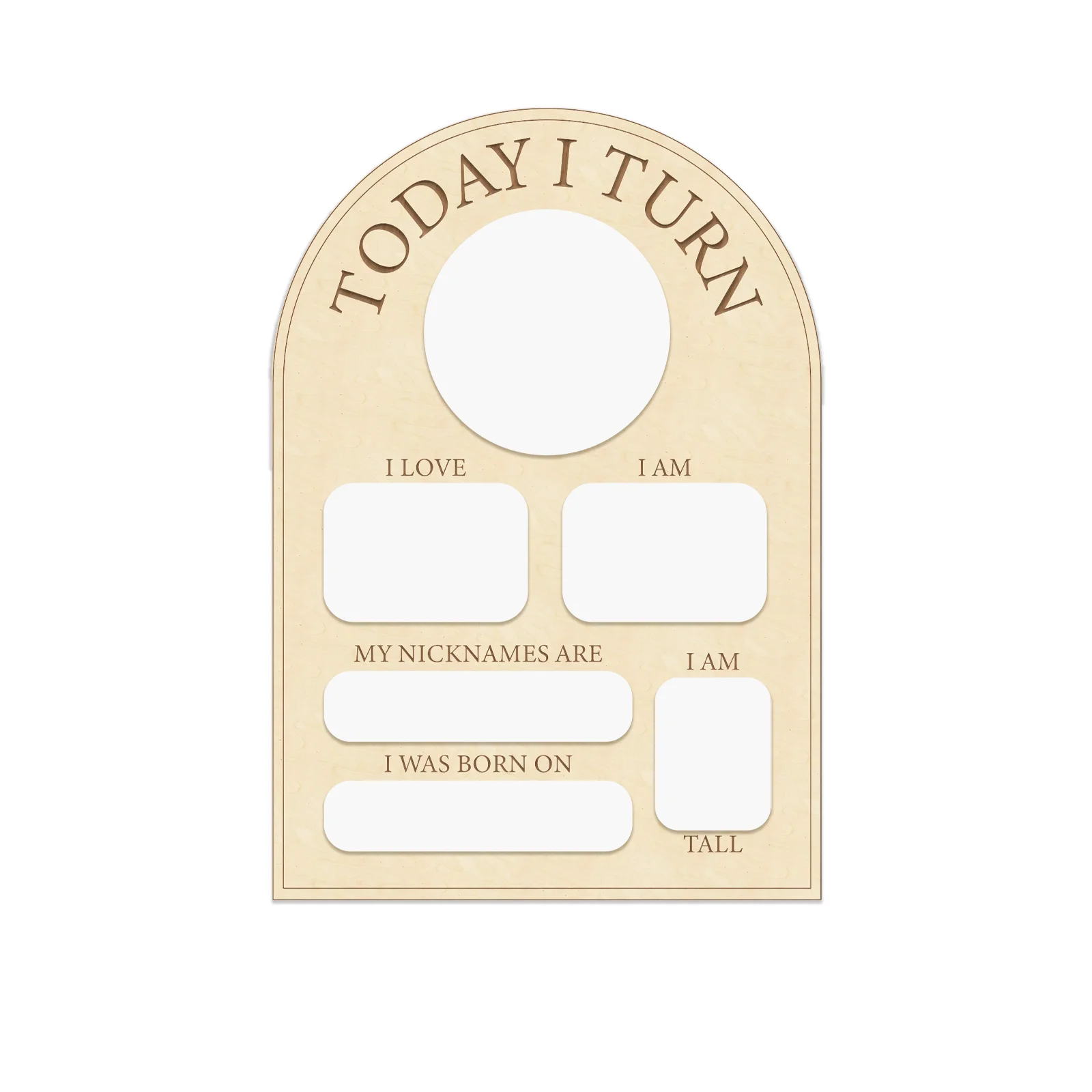 اليوم I Turn لوحة معلم خشبية - دعامة صور قابلة لإعادة الاستخدام مقاس 26 × 18 سم، لافتة عيد ميلاد للأطفال قابلة للتخصيص لجميع الاحتفالات #4
