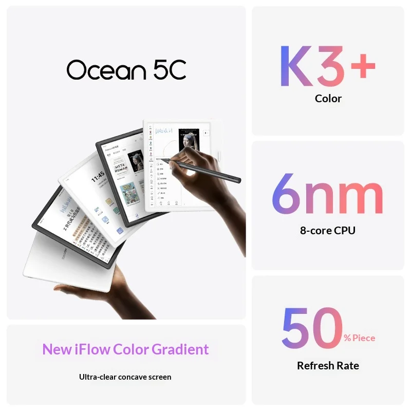 iReader Ocean 5C 7Inch 1680x1264 Color Ink Screen 4+64GB Portable E-book Reader With 3000mAh Battery 300PPI BW 150PPI Color