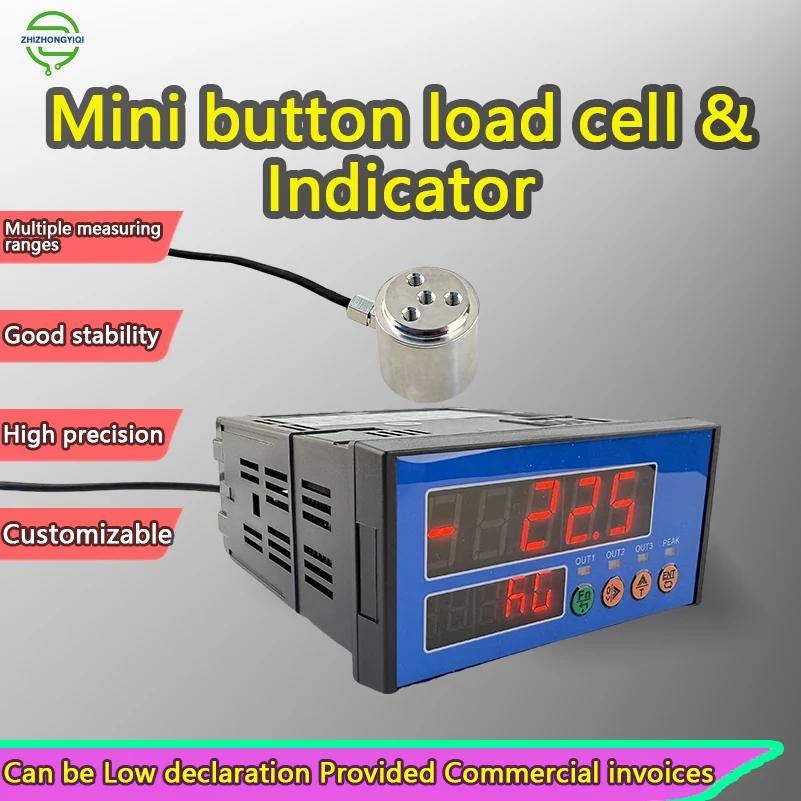 

Micro Mini Force Sensor 0–200KG + Indicator Meter DC10–28V Supply Optional AC85–265V Compact Force Measurement Combination