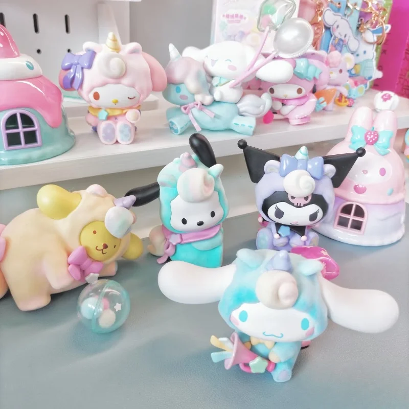 

MINISO Genuine Sanrio Characters Fantasy Paradise Series Blind Box My Melody Kuromi Tabletop Ornament Children Toy Birthday Gift