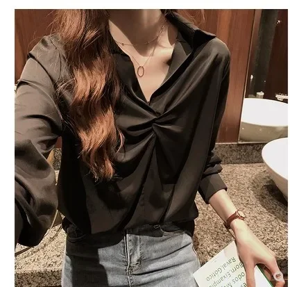 

Spring Summer Long Sleeve Blouse Women Pullover Shirts Fashion Female New Solid Casual Blousas Y2k Korean Loose Chiffon Blouses