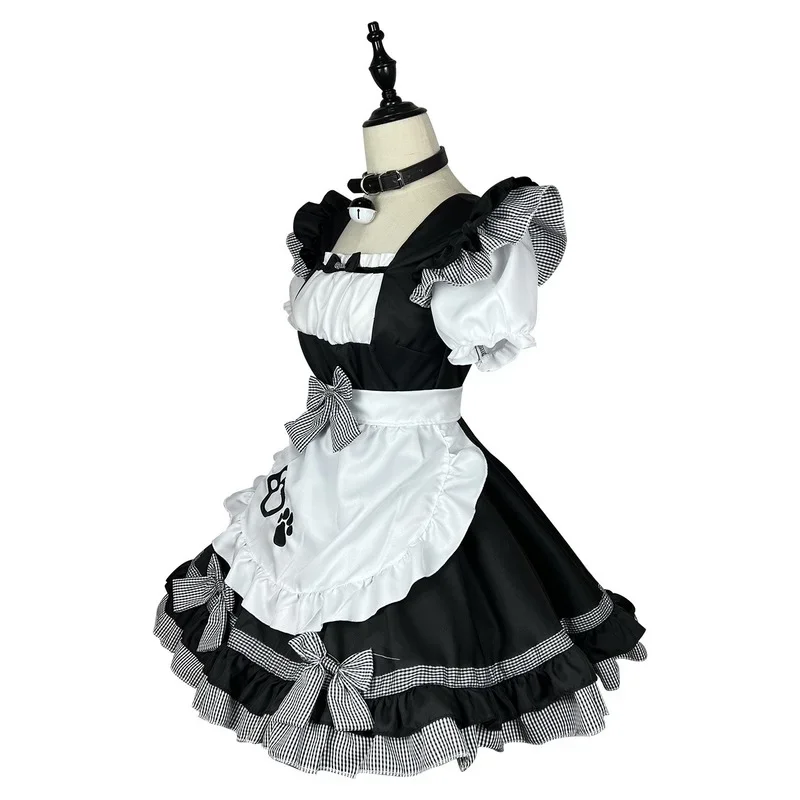 Classical Maid Cosplay Costumes Lolita Cat Girl Plus Size Apron Maid Outfits Anime Black White Cute Girl Party Princess Dress