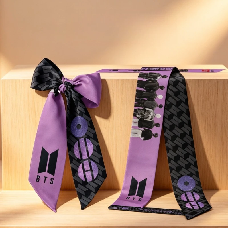 BT21 Cute Merchandise Support Ribbon Scarf, Creative and Personalized Hair Tie Wrist Scarf, High-appearance-value Small Gift view 2