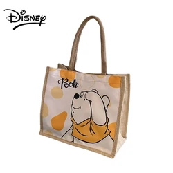 Disney Women's Shoulder Bag for Girl Winnie The Pooh Fashion Large Capacity Shopping Bag Casual Versatil Crossbody Bags Durable