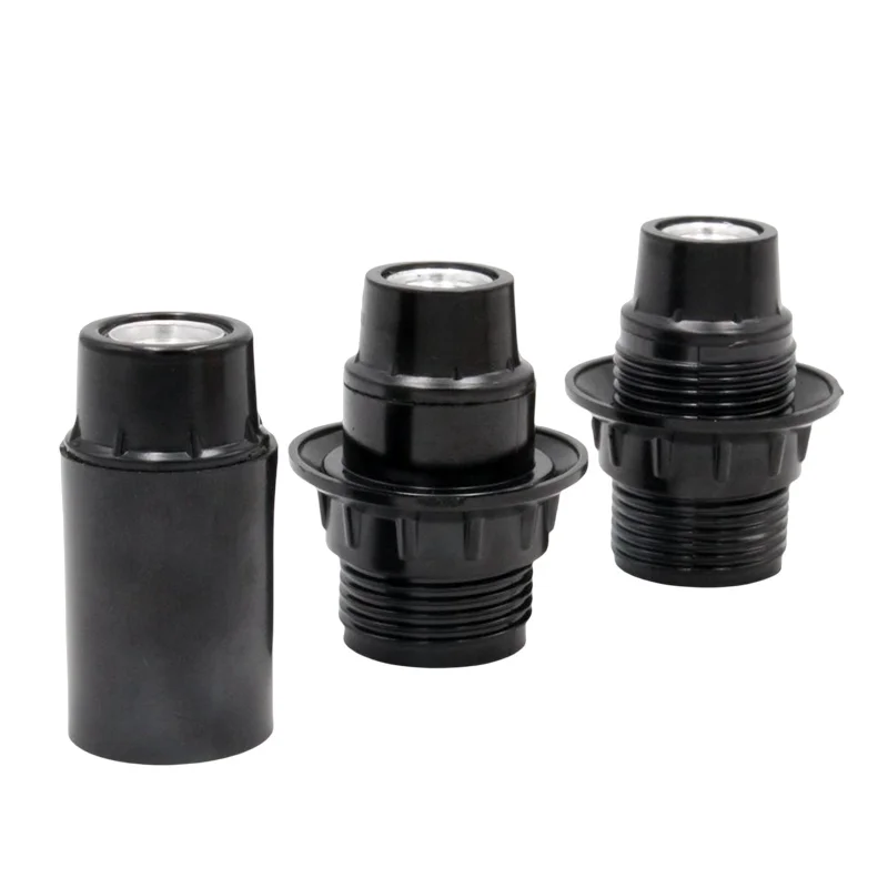 CE E14 Black Bakelite Phenolic Threaded Bulb Lamp Holder LED Incandescent Light Socket Fittings