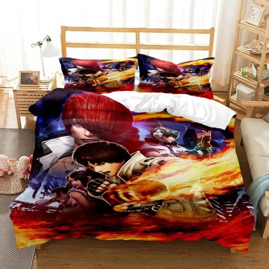 

Anime King of Fighters KOF Bedding Set Boys Girls Twin Queen Size Duvet Cover Pillowcase Bed Kids Adult Home Textileextile