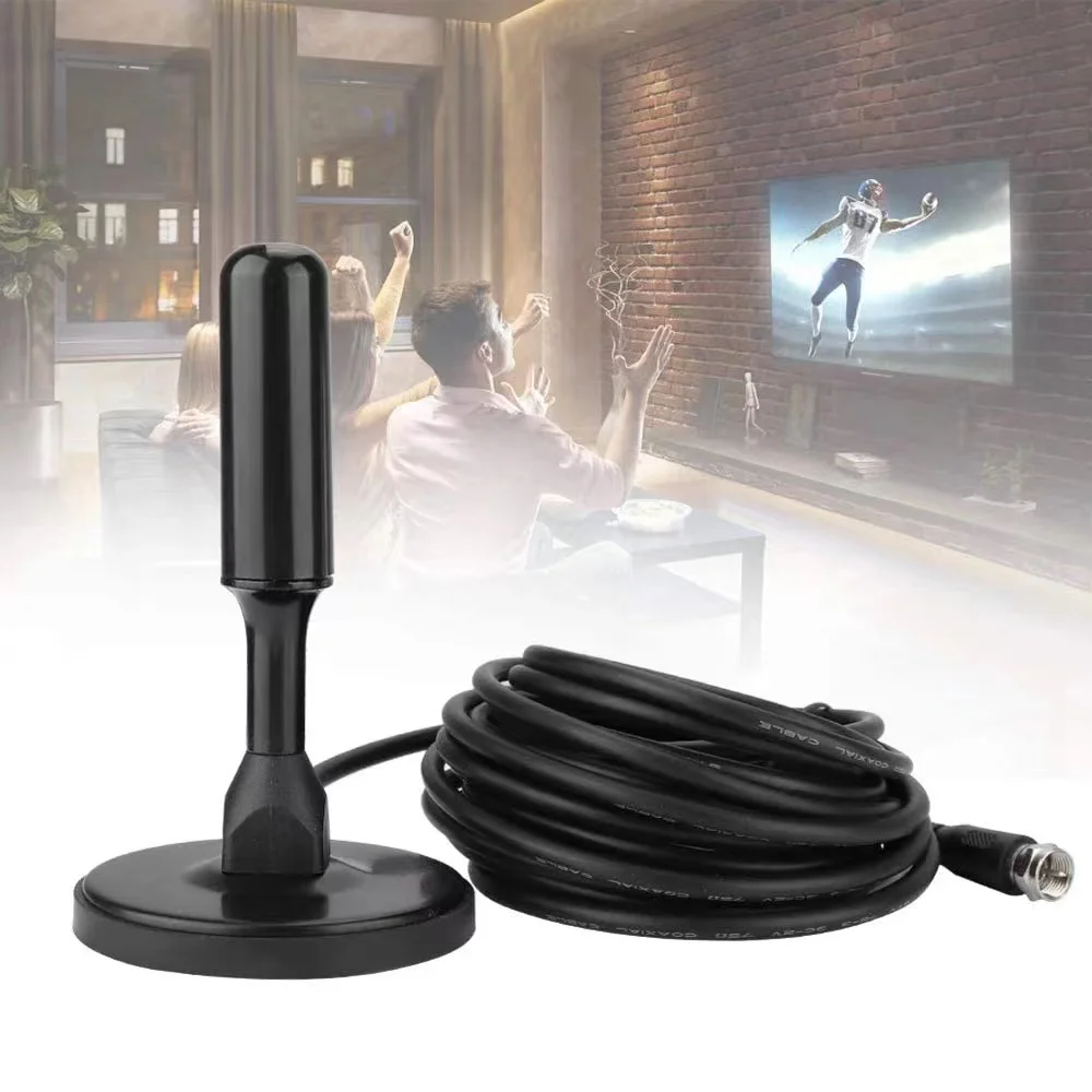 Antena Digital Hd 3.5dbi Base Magnética Interna Externa Com Imã 3m Televisão Tv para Sala - Entrega Rápida para Todo o Brasil