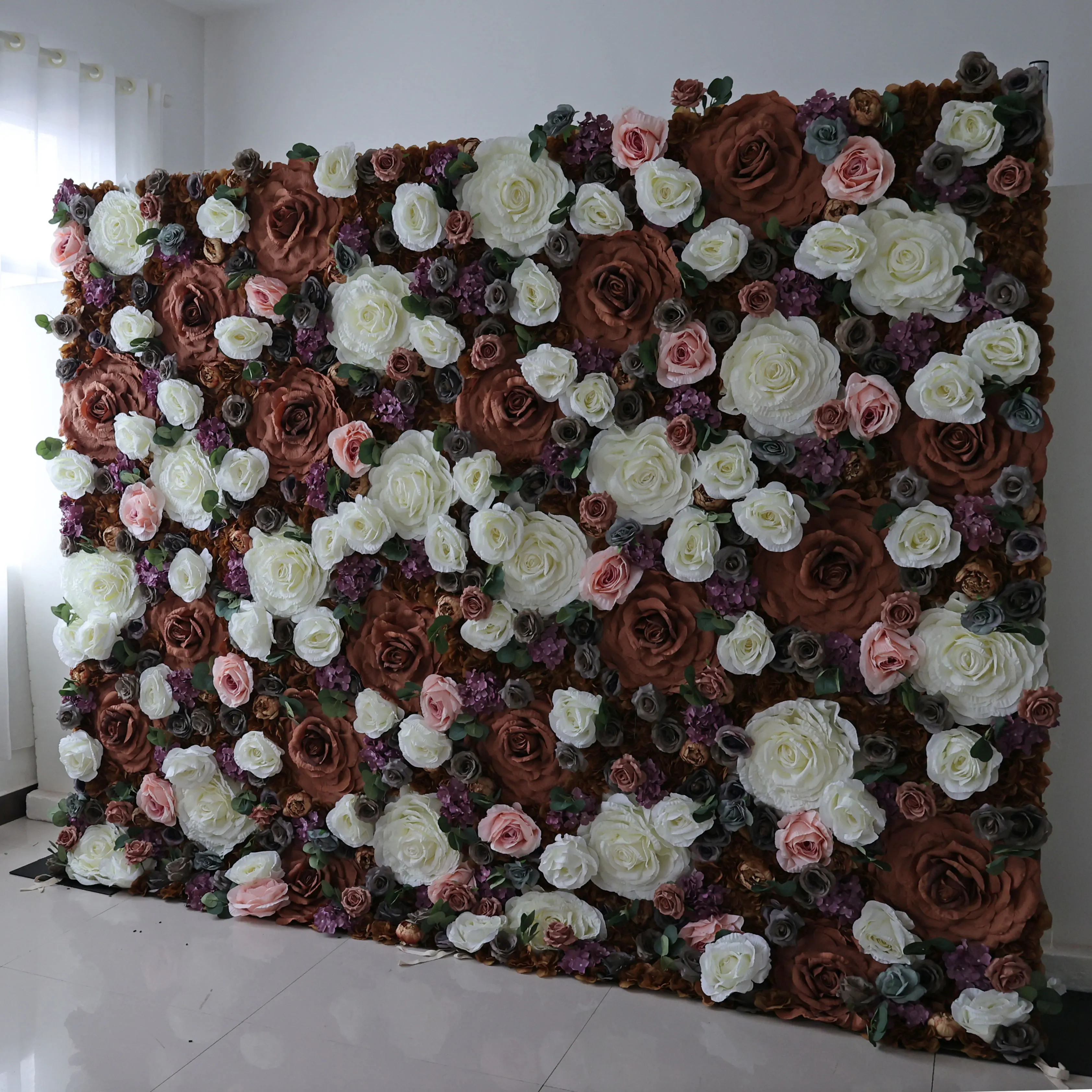 YuLiFlower 3D High Quality customized rose flower wall backdrop for wedding decoration artificial flower wall