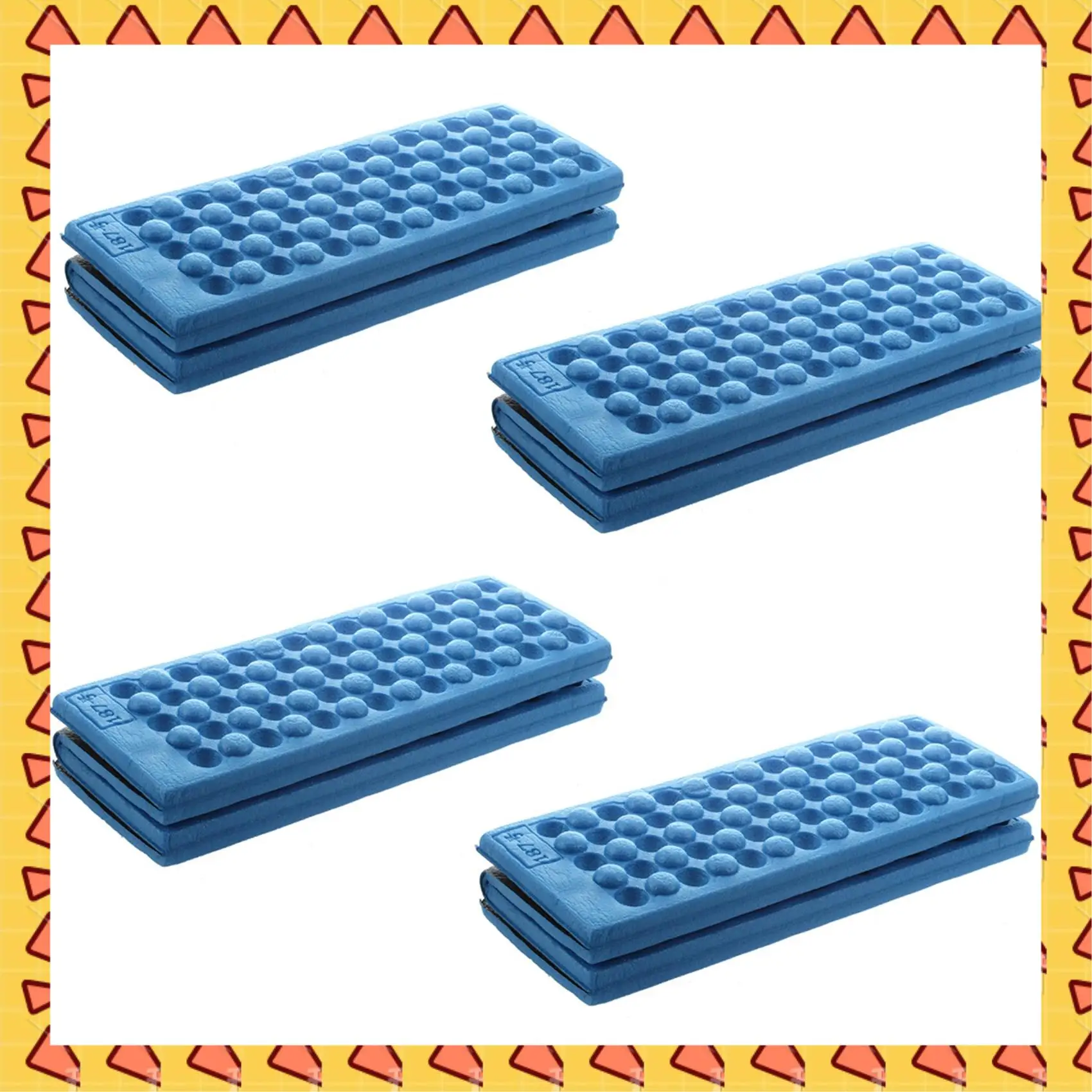 A008 4X Personalized Folding Foam Waterproof Seat Pad Chair Cushion (Blue)