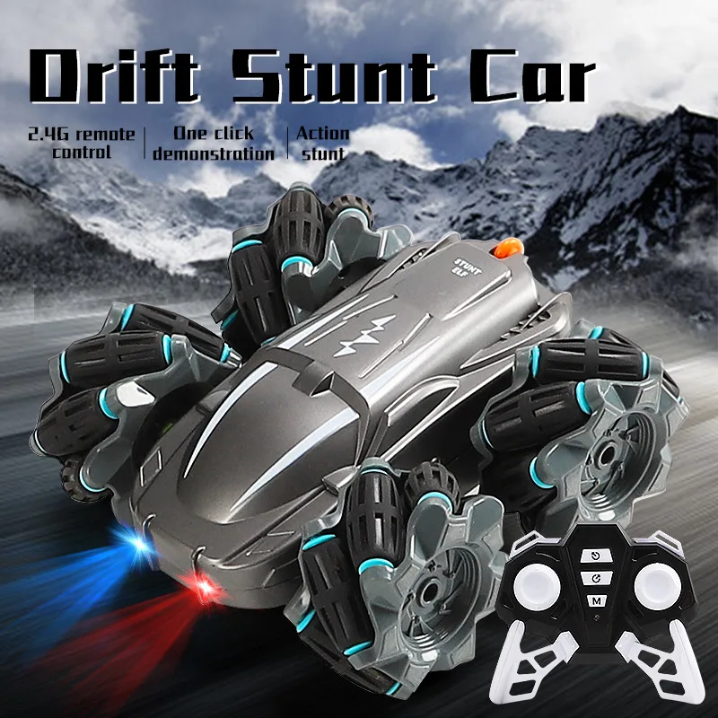 

Rc Cars Children'S Remote Control Stunt Tumbling Double-Sided Car 360 Rotation Charging Light Drift Racing Toy Birthday Gifts