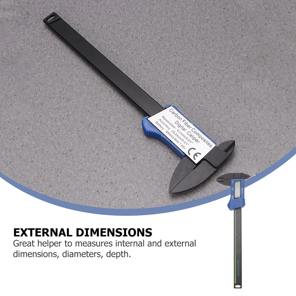 

Lcd Screen Digital Electronic Caliper Internal External Measuring Tool Plastic Carbon Fiber Lightweight Durable Home Use