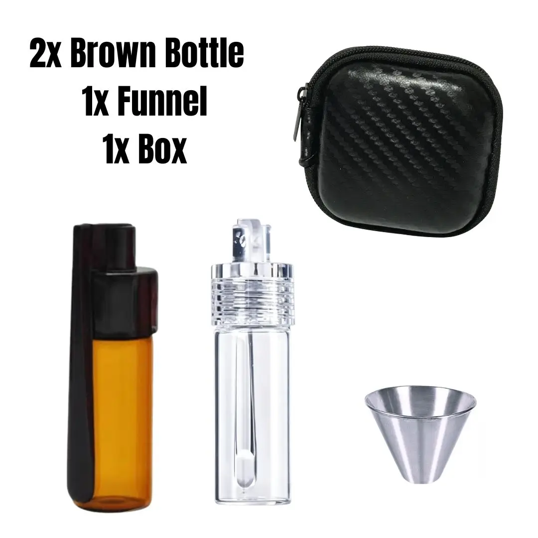 Mini Wasserdichte Aluminium-Pillendose 5ml Klares Braunglas-Fläschchen Tragbarer Behälter für Vitamin-Fischöl-Tabletten-Aufbewahrung – Detail 7