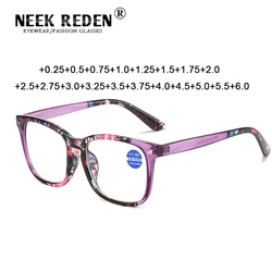 Purple Large Frames Reading Glasses Women Rivet Presbyopia Eyeglasses With With Diopter +0.25 +0.75 +1.25 +2.25 +3.25 +3.75 +4.5
