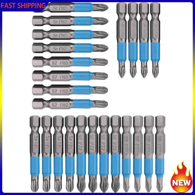 

Hot Trend-24 Pcs Magnetic Anti Slip Screwdriver Bits Set PH1 PH2 PH3 PZ1 PZ2 PZ3 Impact Driver Bit Set 1/4 Inch Hex Shank