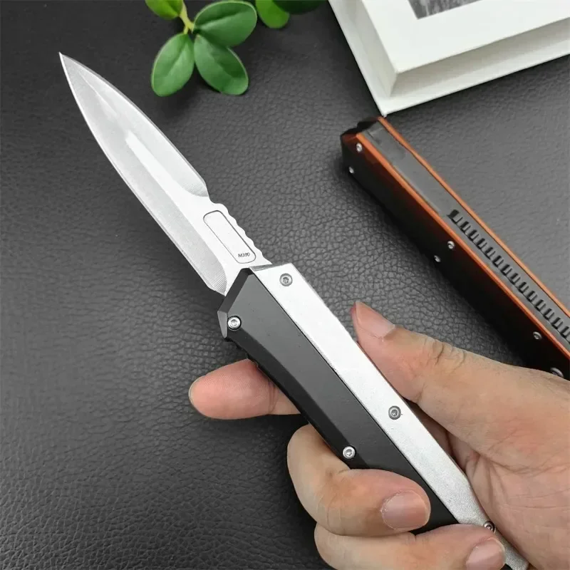 EDC Outdoor Camping Pocket Folding Knife 440C Blade Zinc Alloy Handle with Nylon Sheath Hunting Self-defense Tactical Multitool