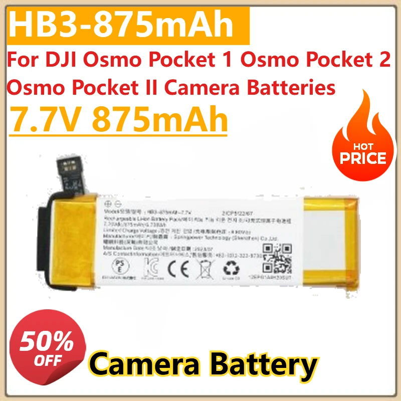 

Replacement Battery HB3-875MAH-7.7V with Tool Kit for DJI Osmo Pocket 1 Osmo Pocket 2 Osmo Pocket II Camera Batteries