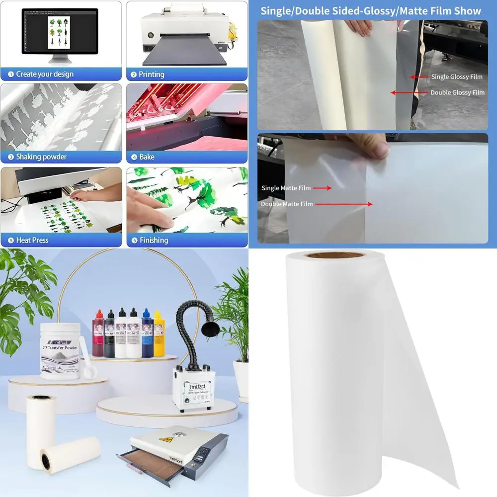 

Двусторонняя матовая прозрачная термотрансферная пленка в рулоне, 13 x 328 футов, для футболок и текстиля, холодное/горячее отслаивание, прямая печать на пленке