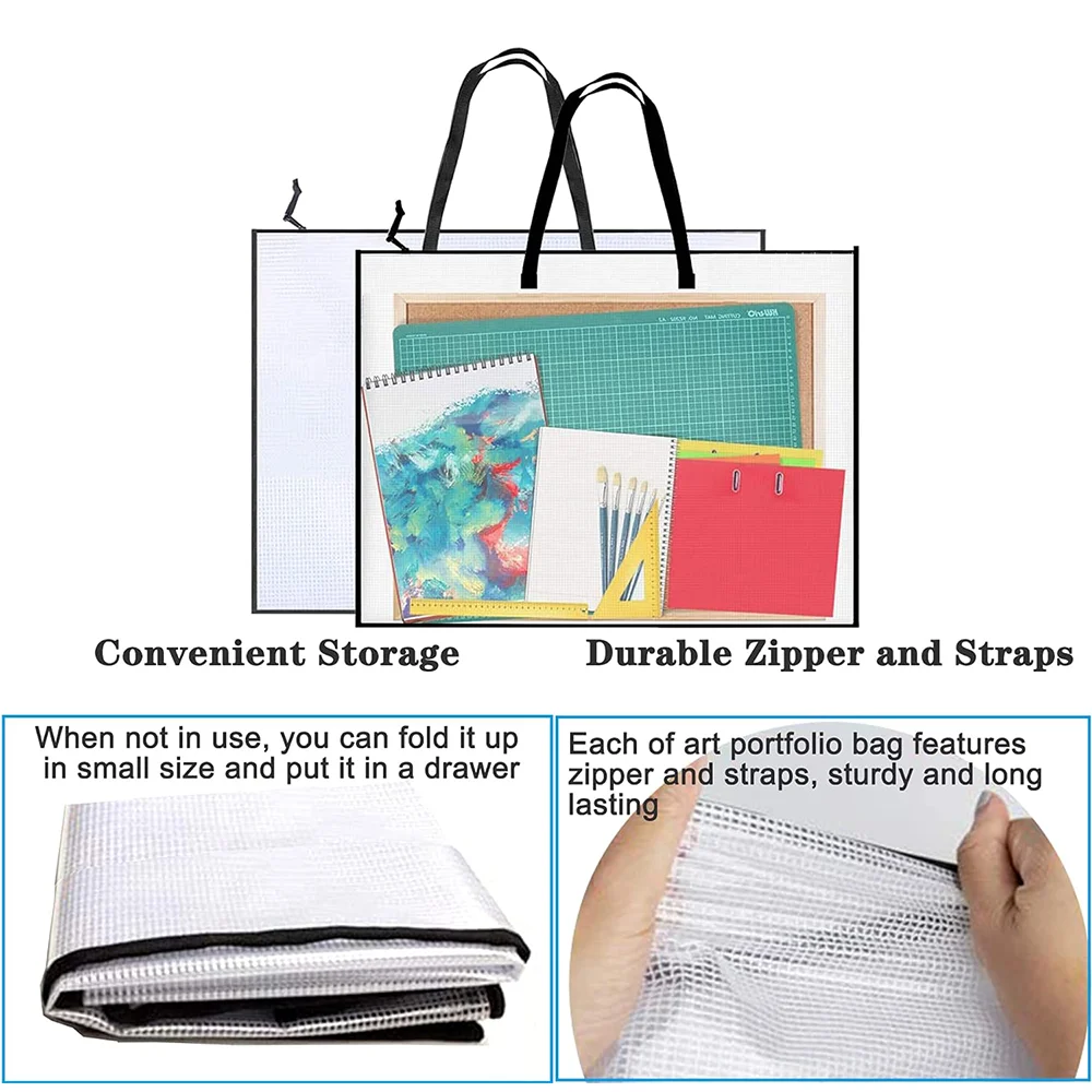 Large Capacity Transparent File Bag Drawing Board Art Work Storage Bag Large Poster Storage Bag Handbag Office Document Bag