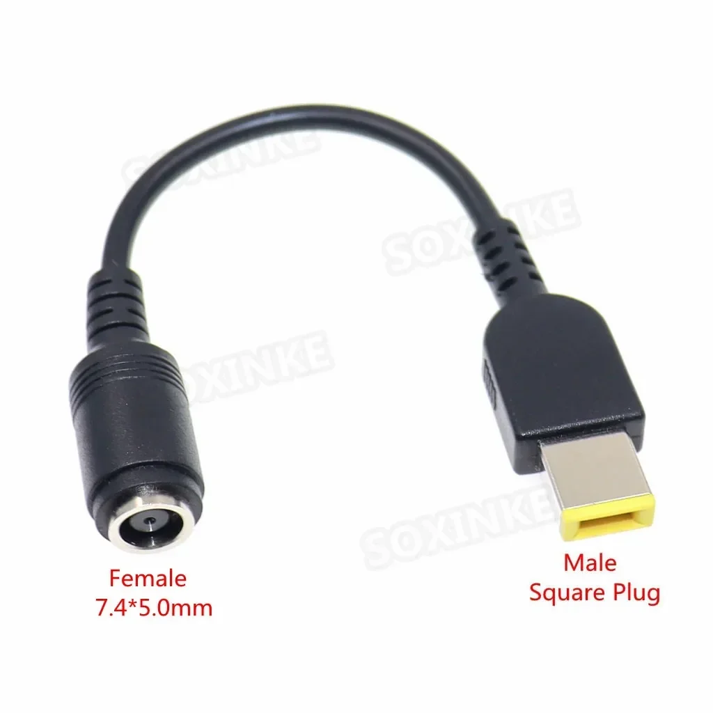 Câble adaptateur pour ordinateur portable Lenovo HP, prise carrée, convertisseur d'alimentation CC femelle, 4.5x3.0mm, 5.5x2.1mm, 7.4x5.0mm, 7.9x5.5mm