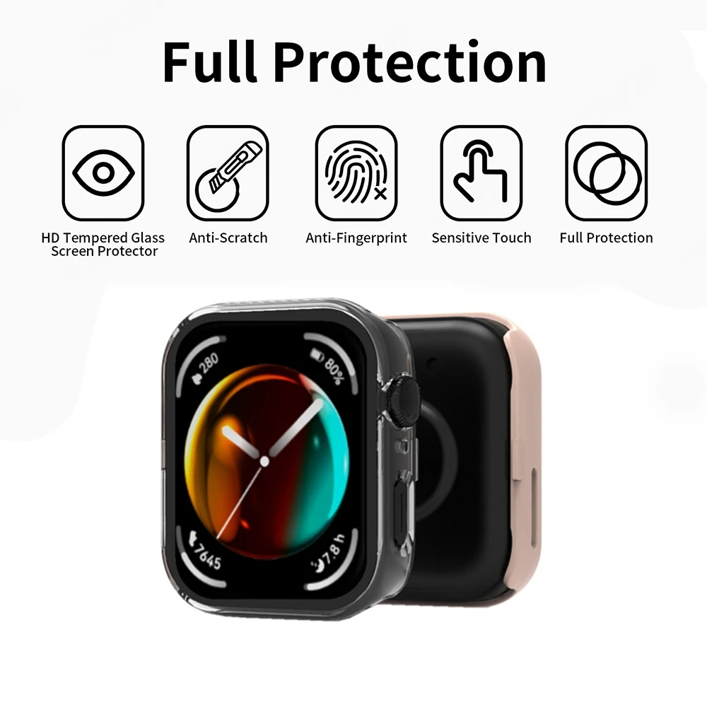 Чехол для Huawei Watch Fit 3, чехол из поликарбоната с полным покрытием + Твердый чехол из закаленной пленки для Huawei Watch Fit3, корпус Huawei, аксессуары для умных часов